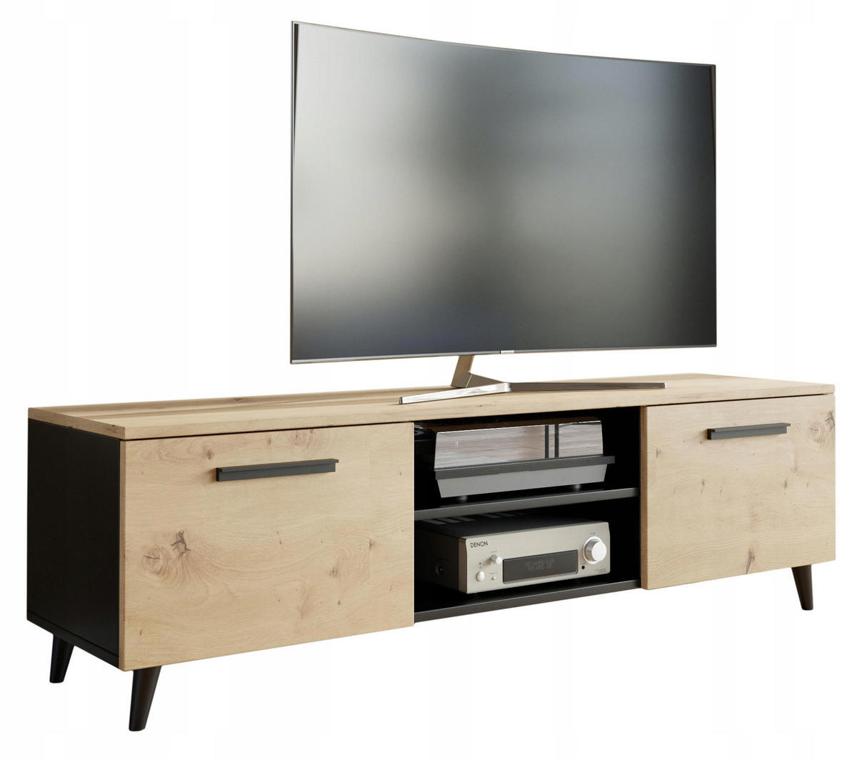 FERNSEHKOMMODE Bergen Artisan Eiche-Schwarz 150/40/47 cm - Multicolor, Holzwerkstoff (150/47/40cm) - Matkam Möbel