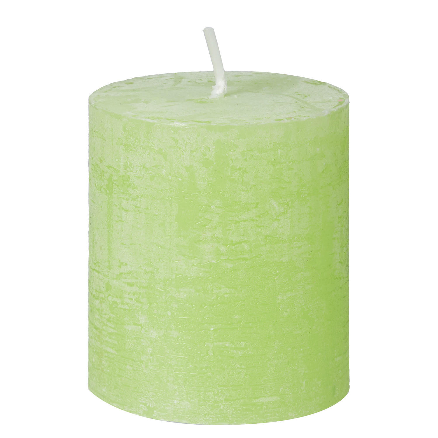 STUMPENKERZE (12er Set) Rustic - Hellgrün, Paraffin (8cm) - Butlers