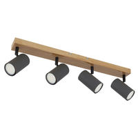 DECKENLEUCHTE Metall Graphit Dunkel 4 Flammig - Grau, Metall (56/6/12cm)