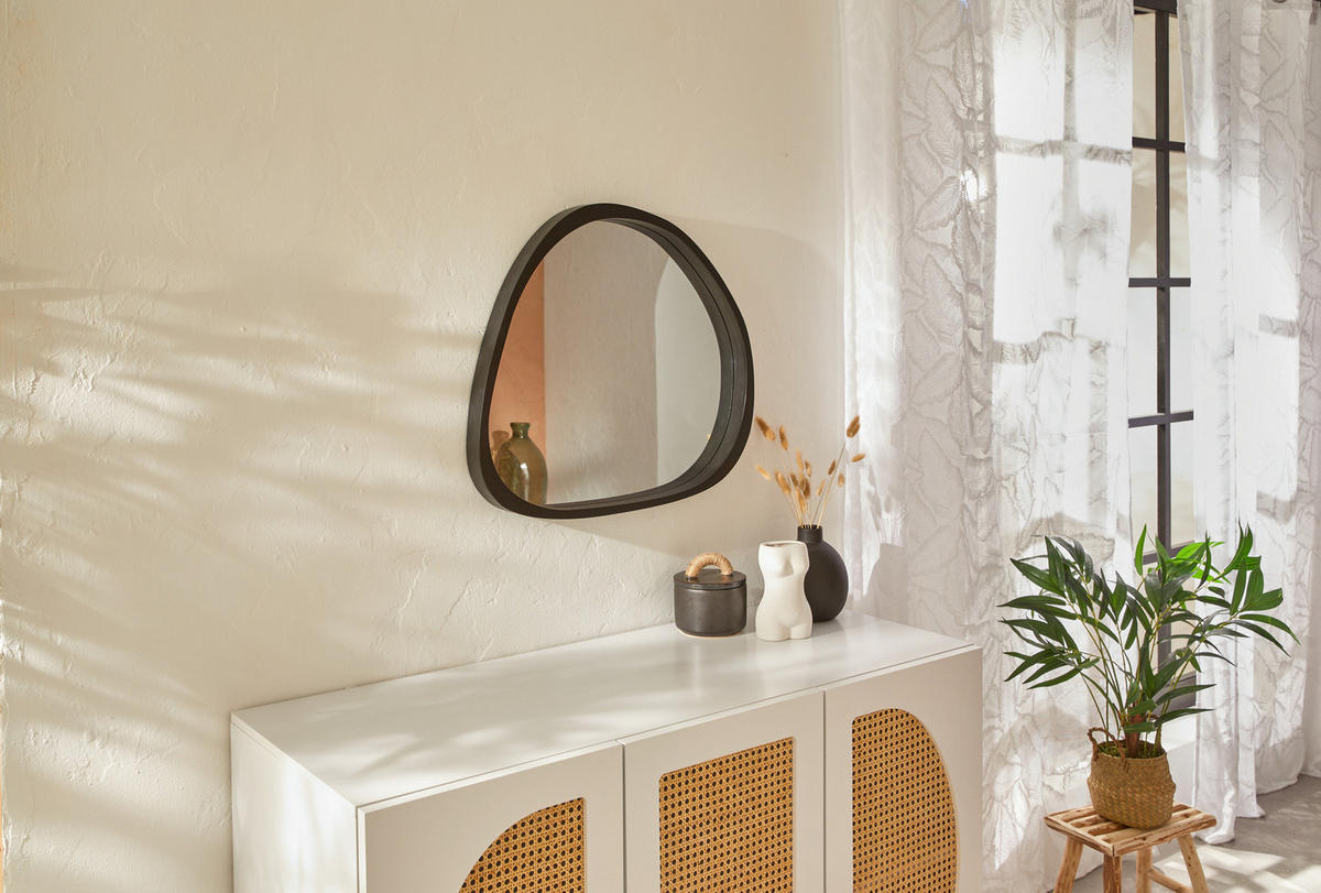 WANDSPIEGEL im schwarzen Rahmen Wayne 56,5/4,5/63 cm - Schwarz, Holzwerkstoff (4.5/63/56.5cm) - Atmosphera Createur d´interieur