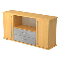 SIDEBOARD mit 2 Schübe & 2 Türen 44,8/166,1/84 cm in Buchefarben Relinggriff (Kunststoff) - Buchefarben, Holzwerkstoff (166.1/84/44.8cm) - bümö