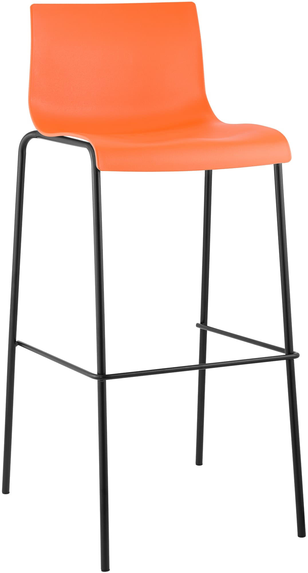 BARHOCKER Kunststoff Orange - Schwarz/Orange, Kunststoff/Metall (43/100/48cm) - CLP