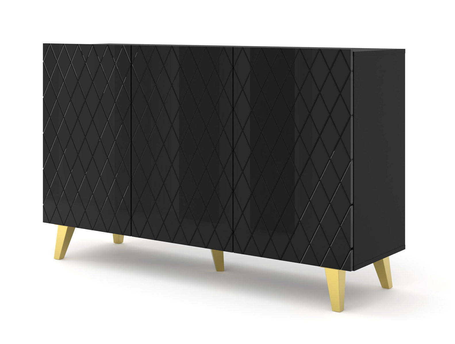 KOMMODE Schwarz 145/90/42 - Schwarz, Holzwerkstoff (145/90/42cm) - RAUMHIRSCH FURNITURE