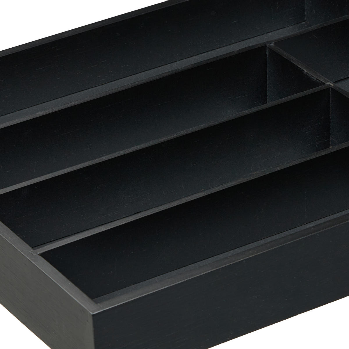 BESTECKKASTEN - Schwarz, Holz/Holzwerkstoff (34/5/30cm) - Relaxdays