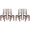 ESSZIMMERSTUHL - Set 4x Nilo 8 , nussbaum, inari 23 - Hellbraun/Nussbaumfarben, Holz (43/94/40cm) - Leaf Design