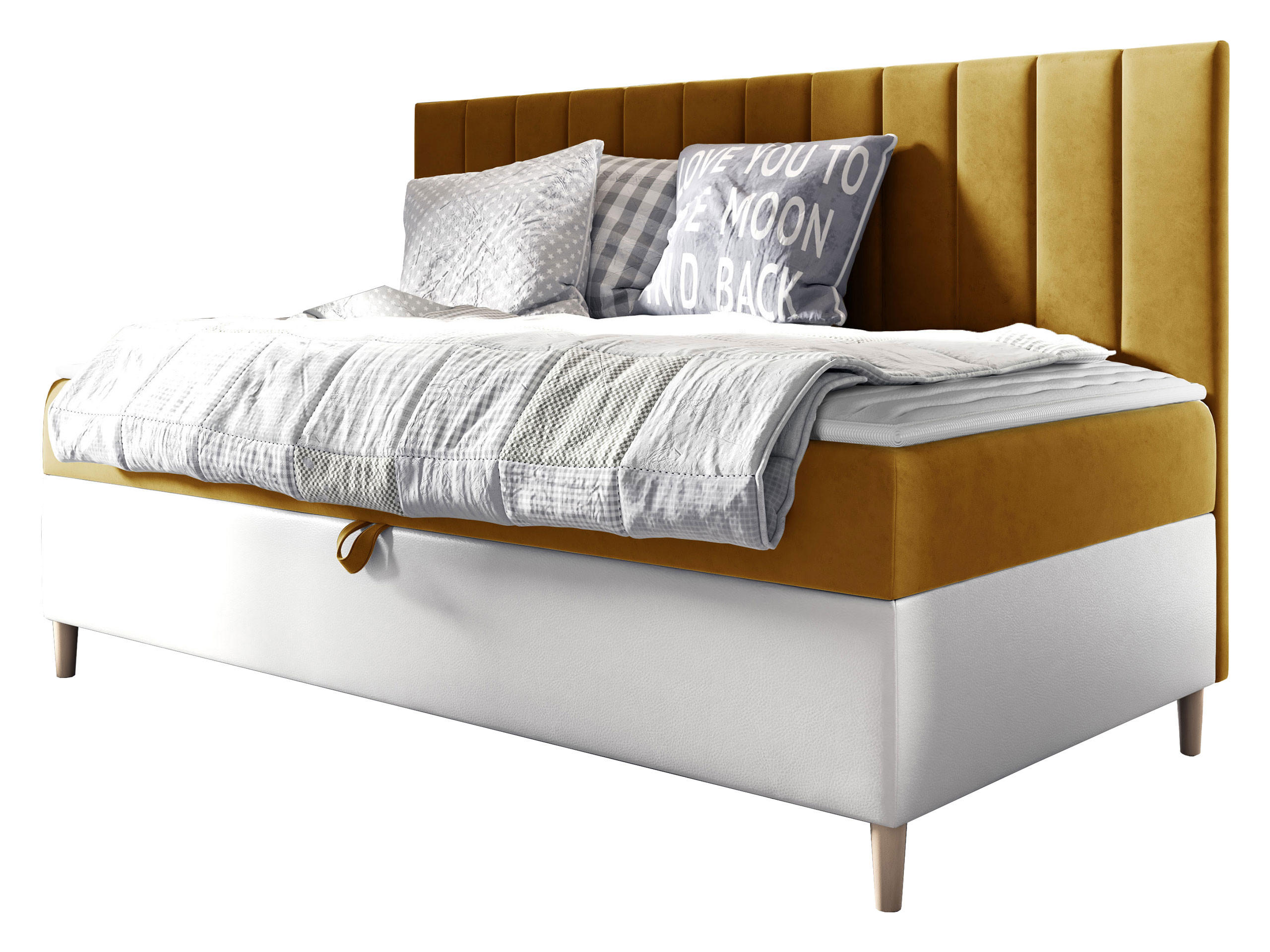 BOXBETT Maja Junior 2 - Gelb/Weiß, Holz (90/200cm) - MIRJAN24