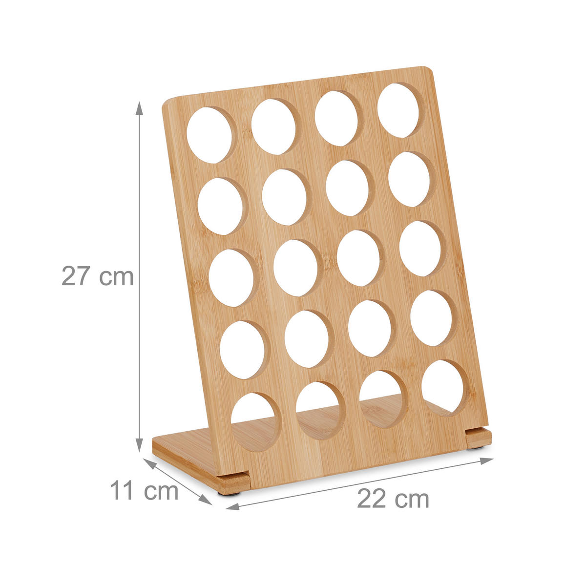 KAPSELHALTER - Hellbraun, Holz (3.9/27cm) - Relaxdays