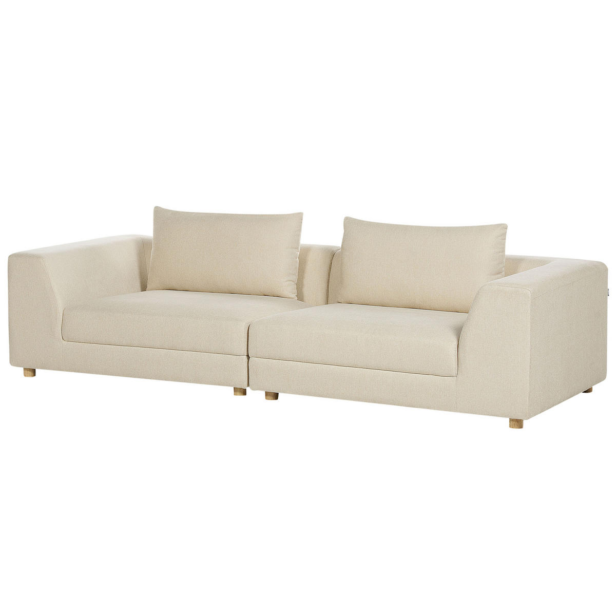 3-SITZER-SOFA sandbeige mit Kissen Lermon - Beige, Textil (260/59/100cm) - Beliani