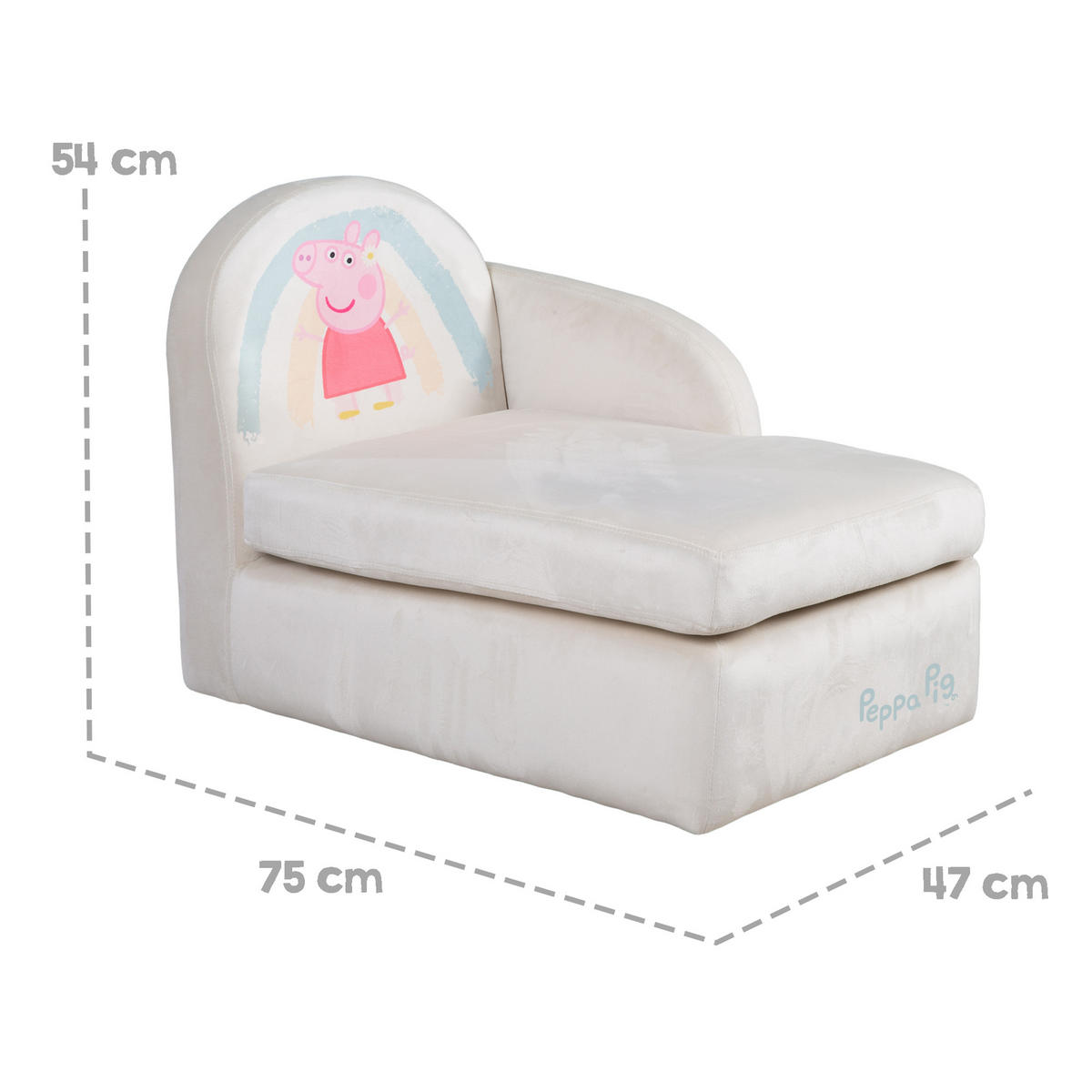 KINDERLOUNGESOFA Peppa Pig - Beige, Holzwerkstoff/Textil (75/54/47cm) - Roba