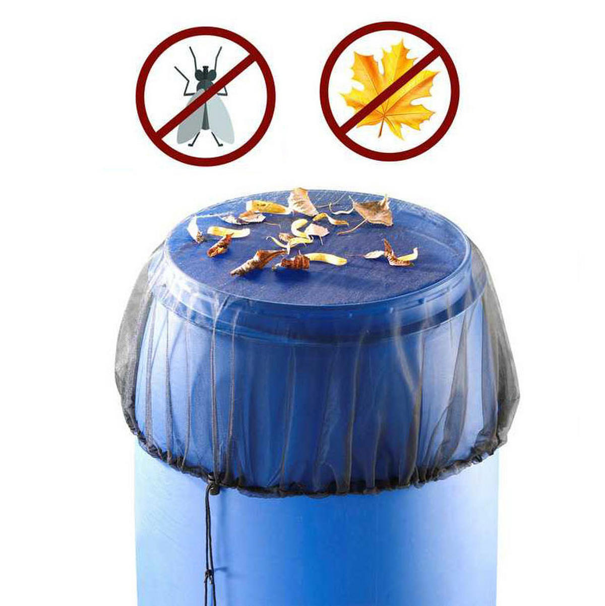 SCHUTZNETZ Gartenfass - Schwarz, Kunststoff (95/95/95cm) - Maximex