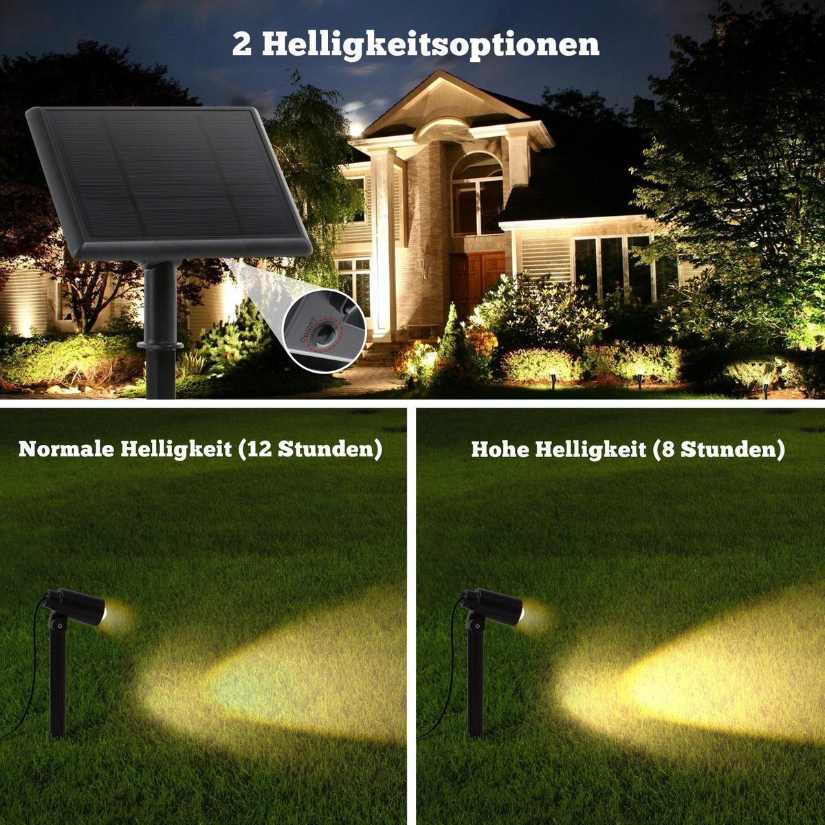 SOLARLEUCHTEN Glühwürmchen Schwarz 2er-set - Schwarz, Kunststoff (200/2.8/26.4cm) - Nettlife