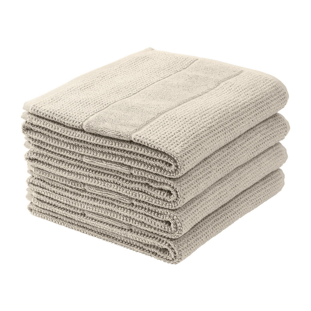 HANDTUCHSET Turin - 4-teilig - 50 x 100 cm - Heltaupe - Taupe, Textil (50/100cm) - SCHIESSER