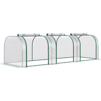 GEWÄCHSHAUS 295/100/80 cm transparent mit 3 Fenstern und Stahlrahmen - Transparent, Metall (100/80/295cm) - Flora Grace