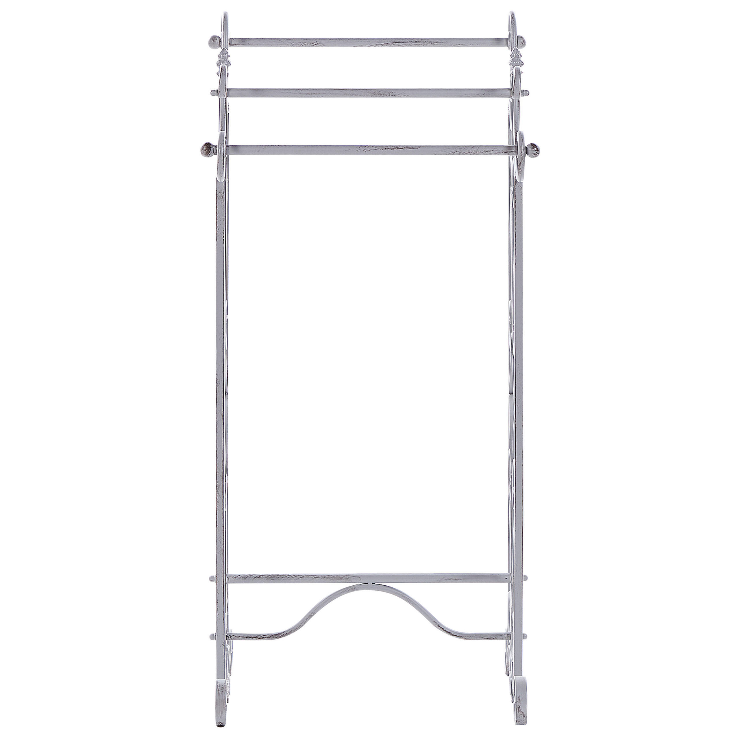 HANDTUCHSTÄNDER Antik Optik grau 45 x 90 cm Chillan - Grau, Metall (27/90/34cm) - Beliani