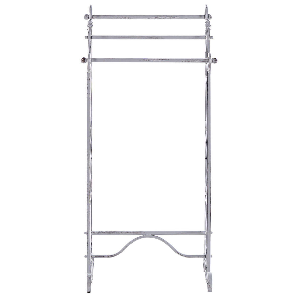 HANDTUCHSTÄNDER Antik Optik grau 45 x 90 cm Chillan - Grau, Metall (27/90/34cm) - Beliani
