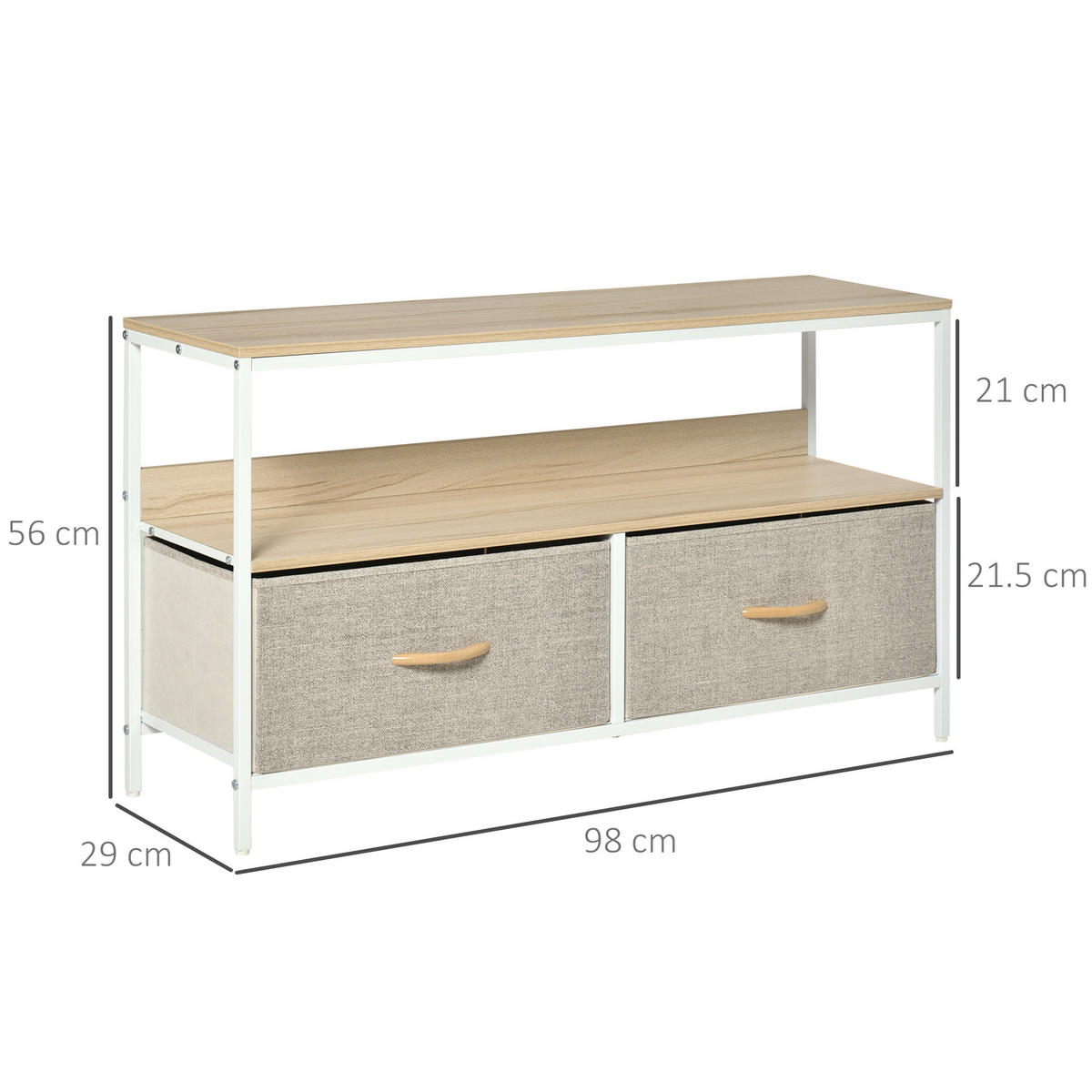 TV-MÖBEL Ahornfarben 1 Stück - Ahornfarben, Metall (98/56/29cm) - GiPP
