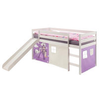 HOCHBETT MIT RUTSCHE BENNY 90X200 CM - Weiß, Holz (97/113/207cm) - IDIMEX
