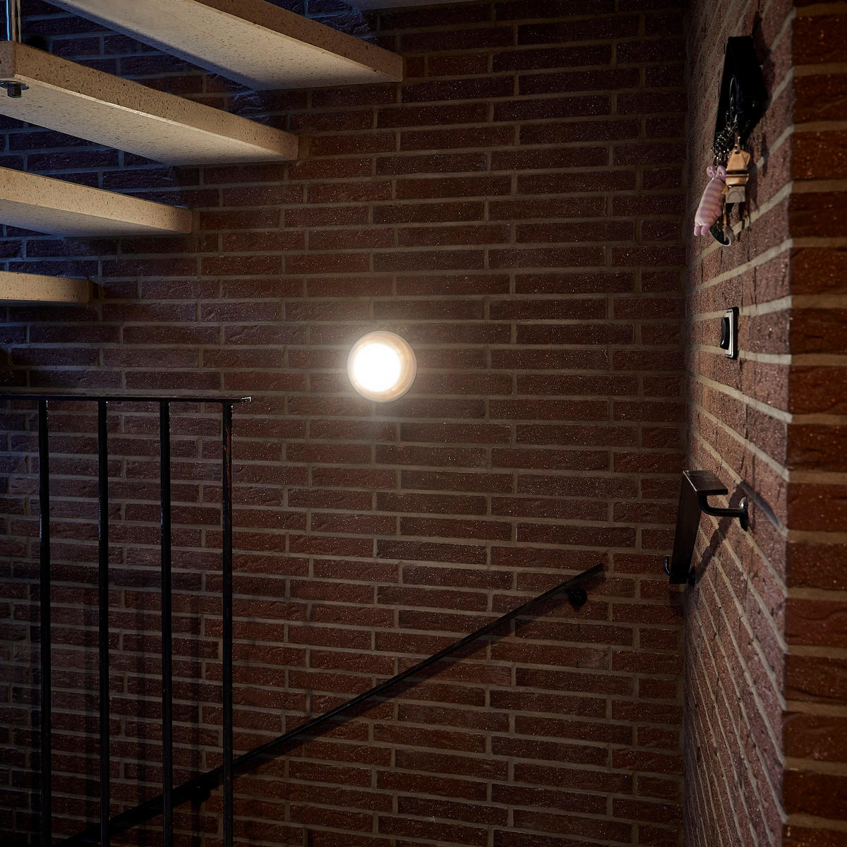 LED-SENSORLEUCHTE - warmweiß mit Bewegungsmelder und Dämmerungssensor für Wand- und Deckenmontage - Weiß, Kunststoff (19/19/5.5cm) - Northpoint