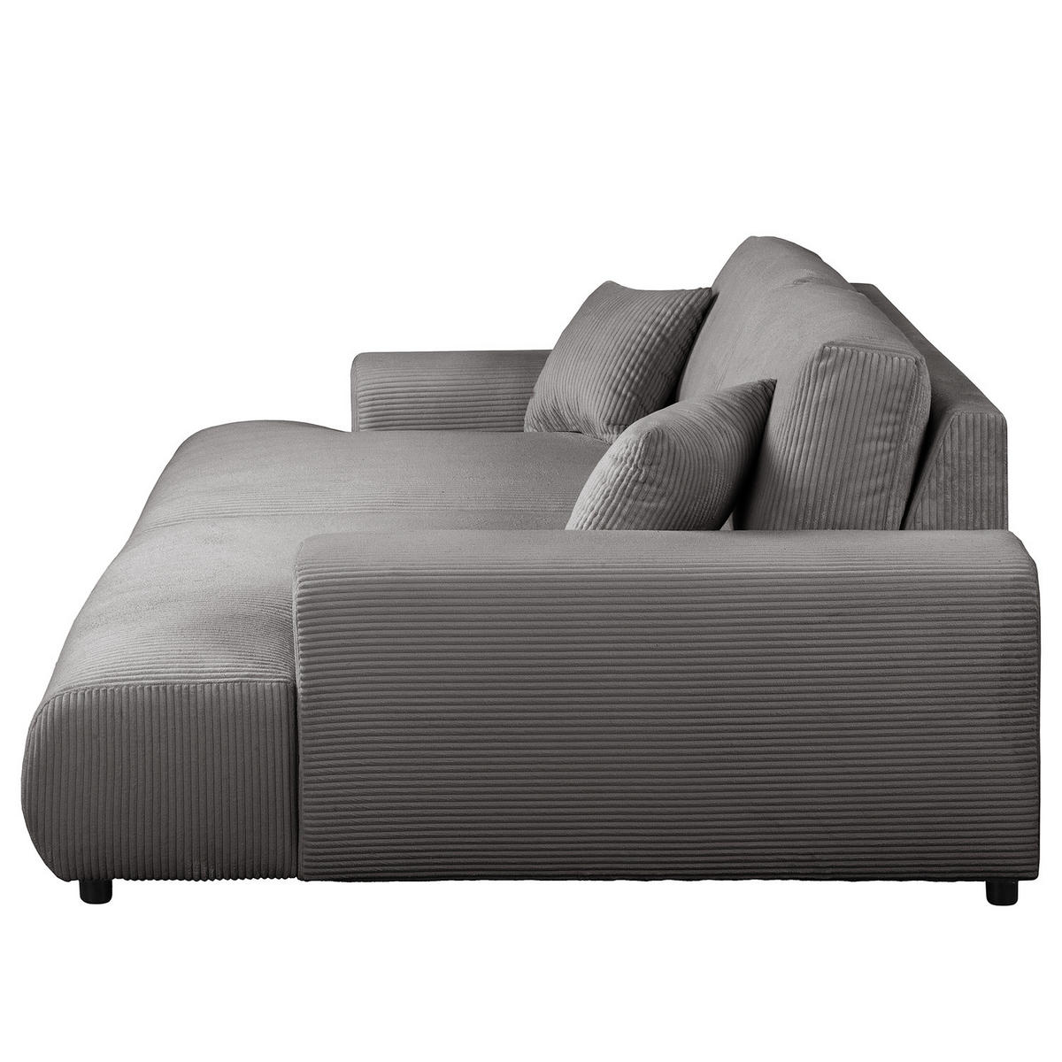 BIGSOFA - Schwarz/Grau, Kunststoff/Textil (237/79/144cm) - home24