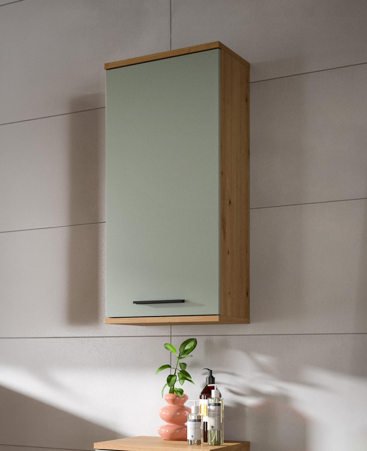 HÄNGESCHRANK Flint (B/H/T: 35x77x25 cm) in Salbei und Artisan Eiche Nachbildung - Eiche Artisan, Holzwerkstoff (35/77/25cm) - Homes & Jones