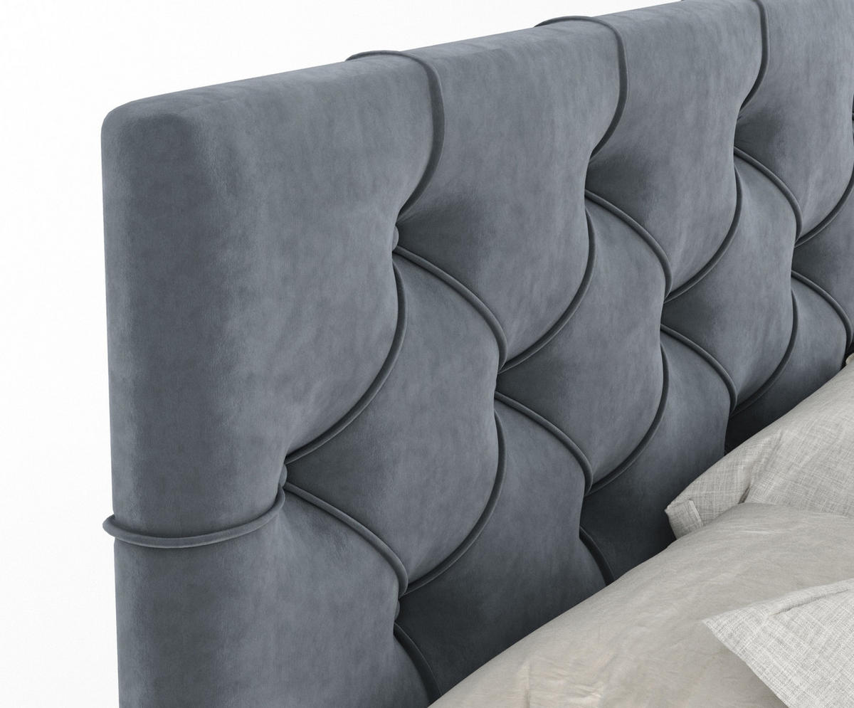 BOXSPRINGBETT Hugo Grau 140/200 cm - Schwarz/Grau, Holz/Holzwerkstoff (140/200cm) - Maison de Reve