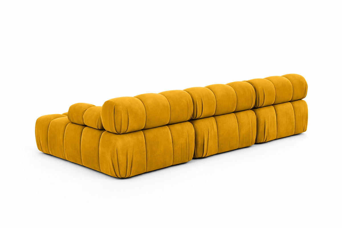 ECKSOFA U-Form, Stoff Velours Salvador, Gelb, Selia U - Gelb, Holz (285/70/160cm) - Kaiser Möbel