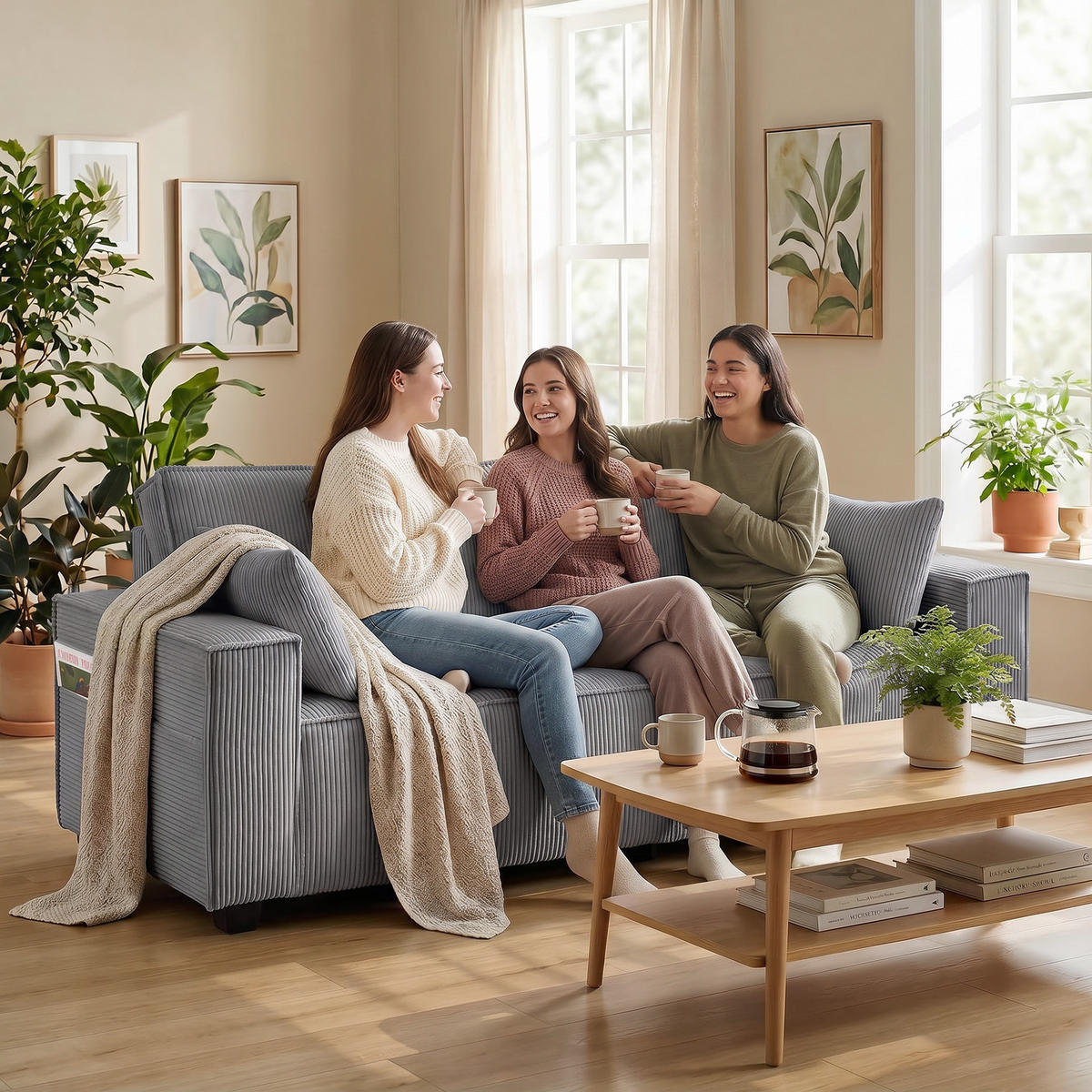 2-SITZER Sofa Hellgrau 218.0/79.0/91.0 cm - Hellgrau, Textil (79/91/218cm)