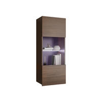 HÄNGEVITRINE Calabrini 05 mit blauer LED Beleuchtung - Nussbaumfarben, Holzwerkstoff (45/117/32cm) - MIRJAN24