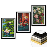WANDBILDER 3er-Set - 40x60 cm Schwarzer Rahmen - Lilien im Garten, bunte Blumen - Schwarz, Kunststoff (40/60cm) - ArtPrintCave