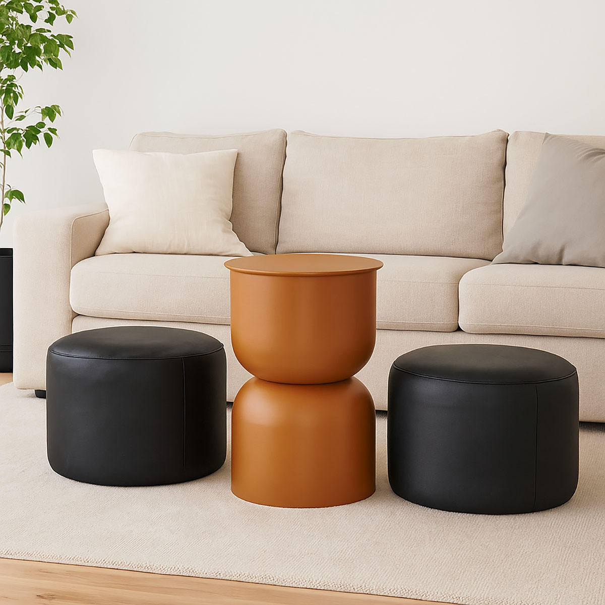 SÄULENTISCH matt Disa Orange 31/31/46 cm - Orange, Metall (31/31/46cm) - Home Styling Collection