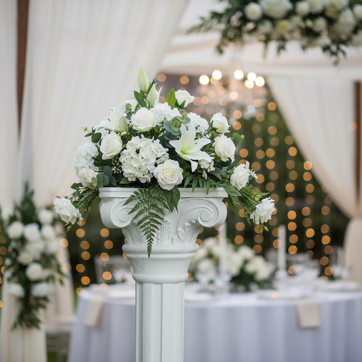 STĹP. - biela, plast (32/32/85cm) - Relaxdays