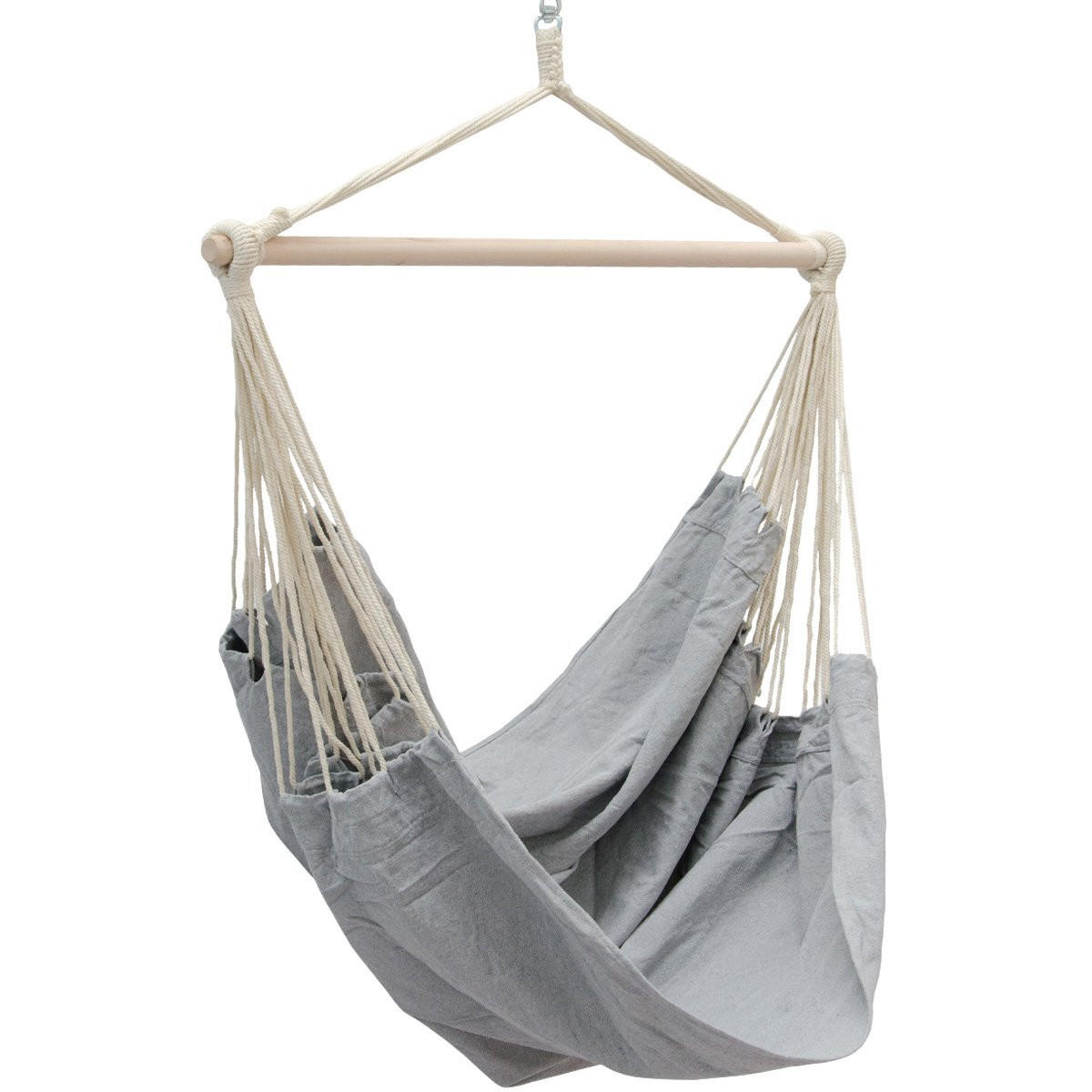 XL HÄNGESTUHL mit Gestell 210/140 cm , Grau/Schwarz - Grau, Textil (140/210/160cm) - Amanka