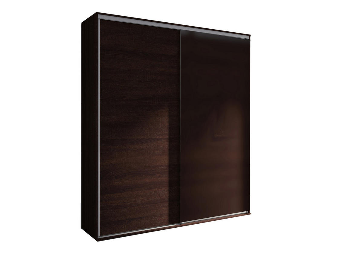 SCHIEBETÜRENSCHRANK - Kleiderschrank BORA 204 - Schokolade - Braun, Holzwerkstoff (204/244/62cm) - Möblo