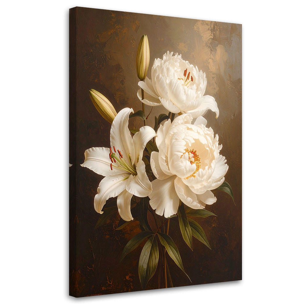 LEINWANDBILD Blumen 80x120cm - Braun, Textil (80/120cm) - Feeby