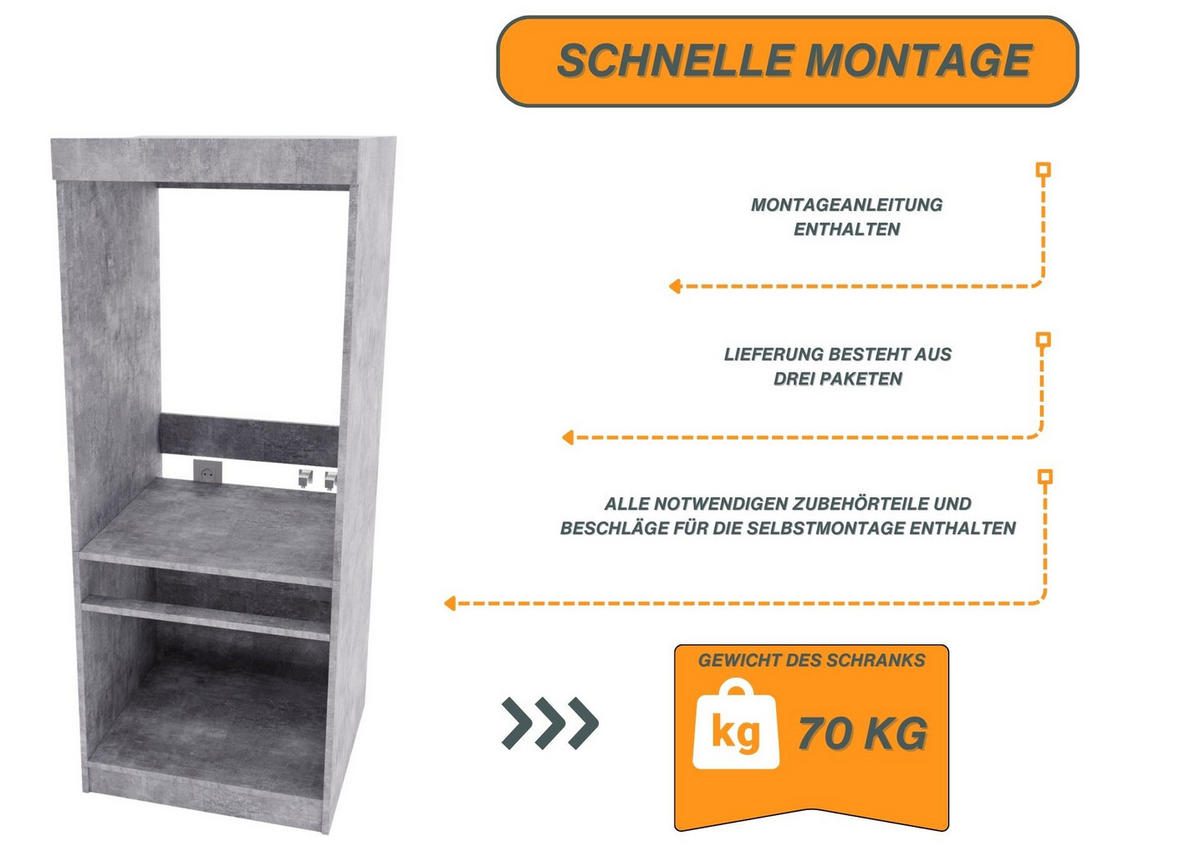 WASCHMASCHINENSCHRANK für Waschmaschine & Wäschetrockner 162/63/67 - Hellgrau, Holzwerkstoff (63/162/67cm) - RAUMHIRSCH FURNITURE