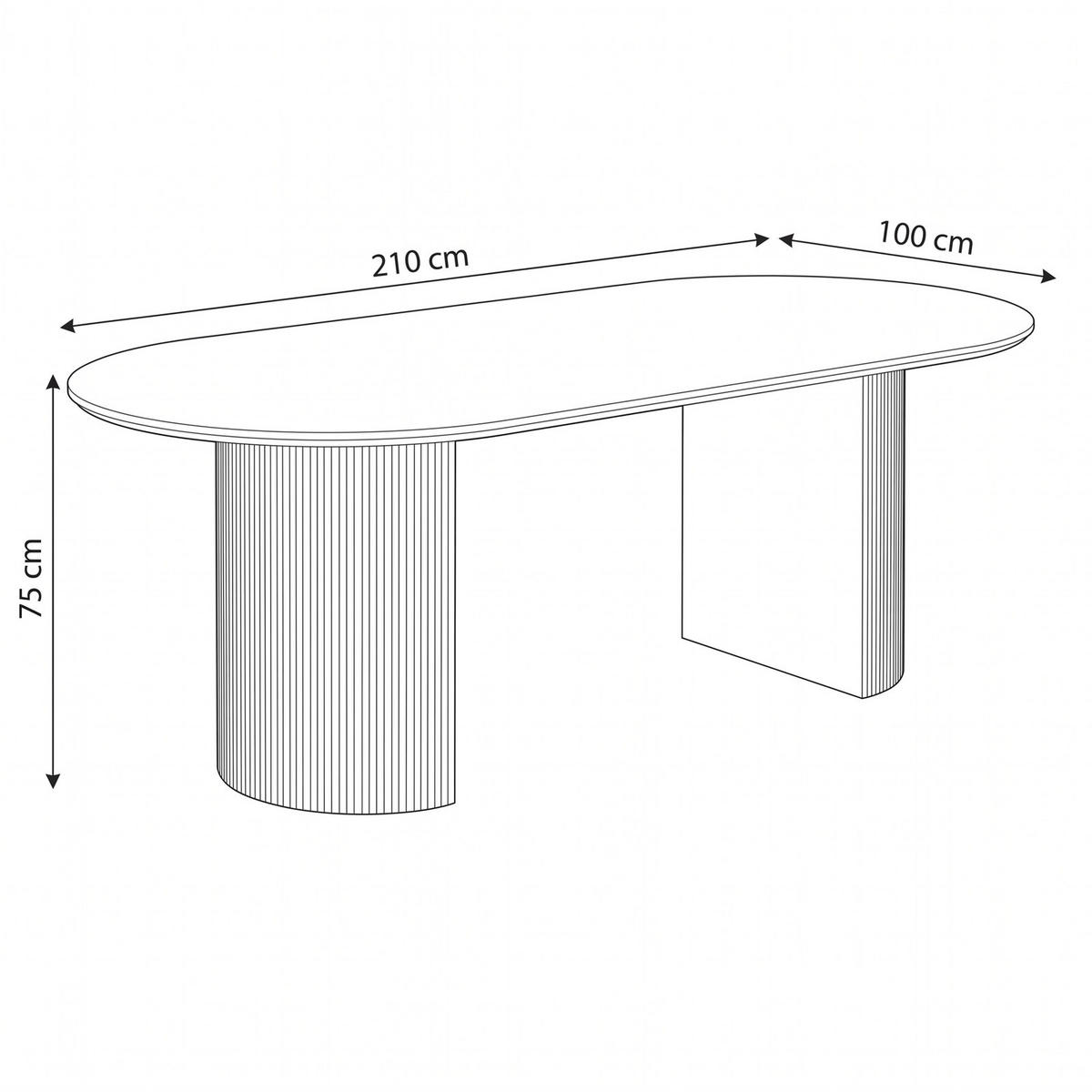 MATBORD Boavista 100 x 210 x 75 cm – mörkbrun - Mörkbrun, Träbaserade material/Textil (210/100/75cm) - ebuy24