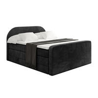BOXSPRINGBETT mit Matratze und Lattenrost - NOX-Z KING-160x200 - Schwarz Casablanca - Schwarz, Holzwerkstoff (160/200cm) - ALTDECOR
