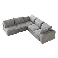 ECKSOFA DE-34773 5-Sitzer mit abnehmbare Polsterung Grau - Grau, Textil (250/260cm) - ComfortXL