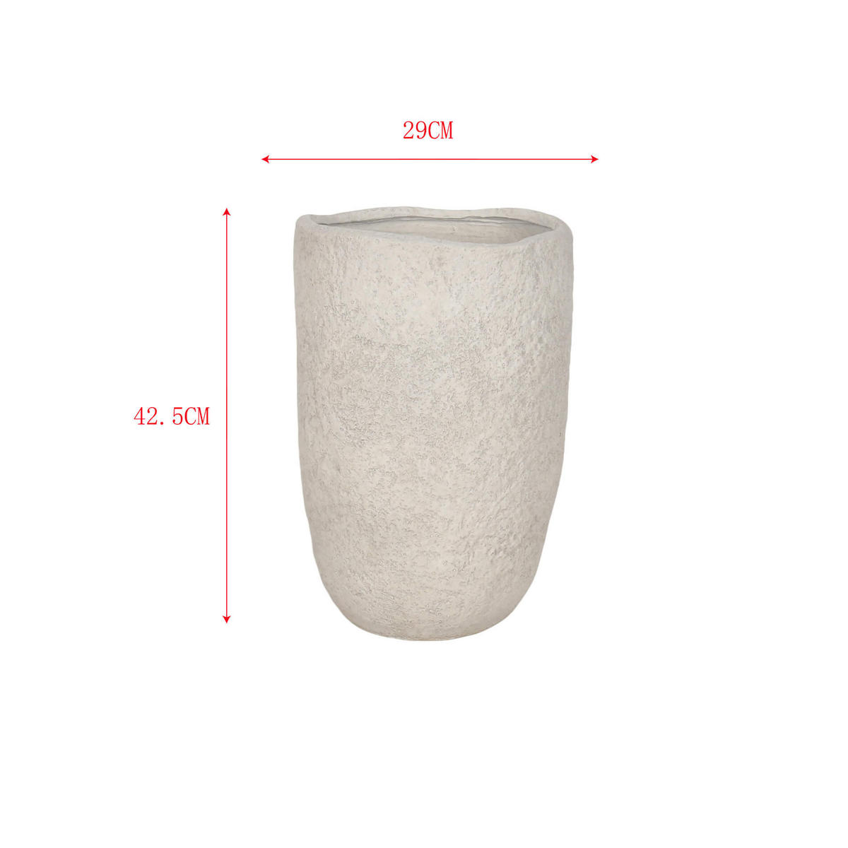 BLUMENTOPF Weiß 42,5/29/29 - Weiß, Stein (42.5cm) - Mobili Rebecca
