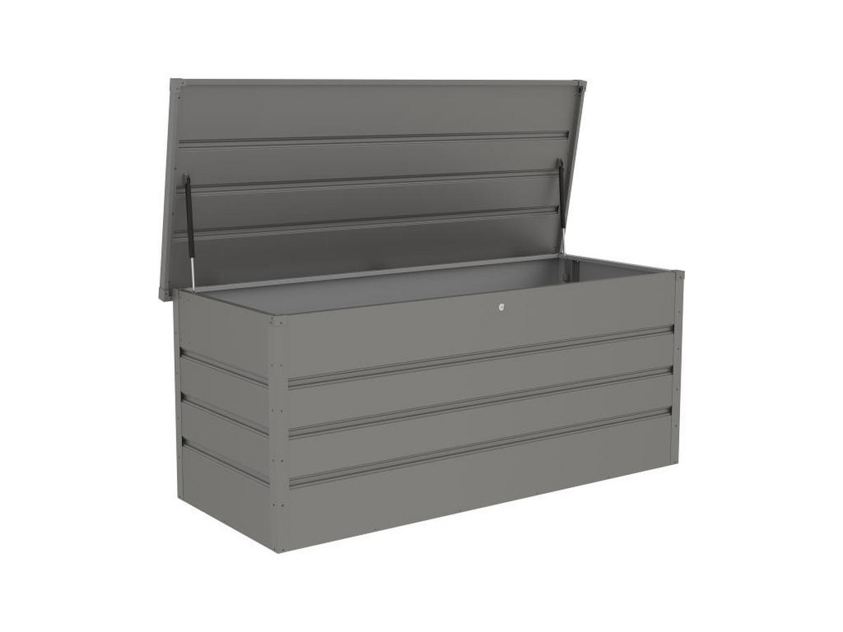 AUFBEWAHRUNGSBOX für den Garten aus grauem verzinktem Stahl - 750 l - TOMASO - Grau, Metall (73/72/174cm) - Vente-Unique