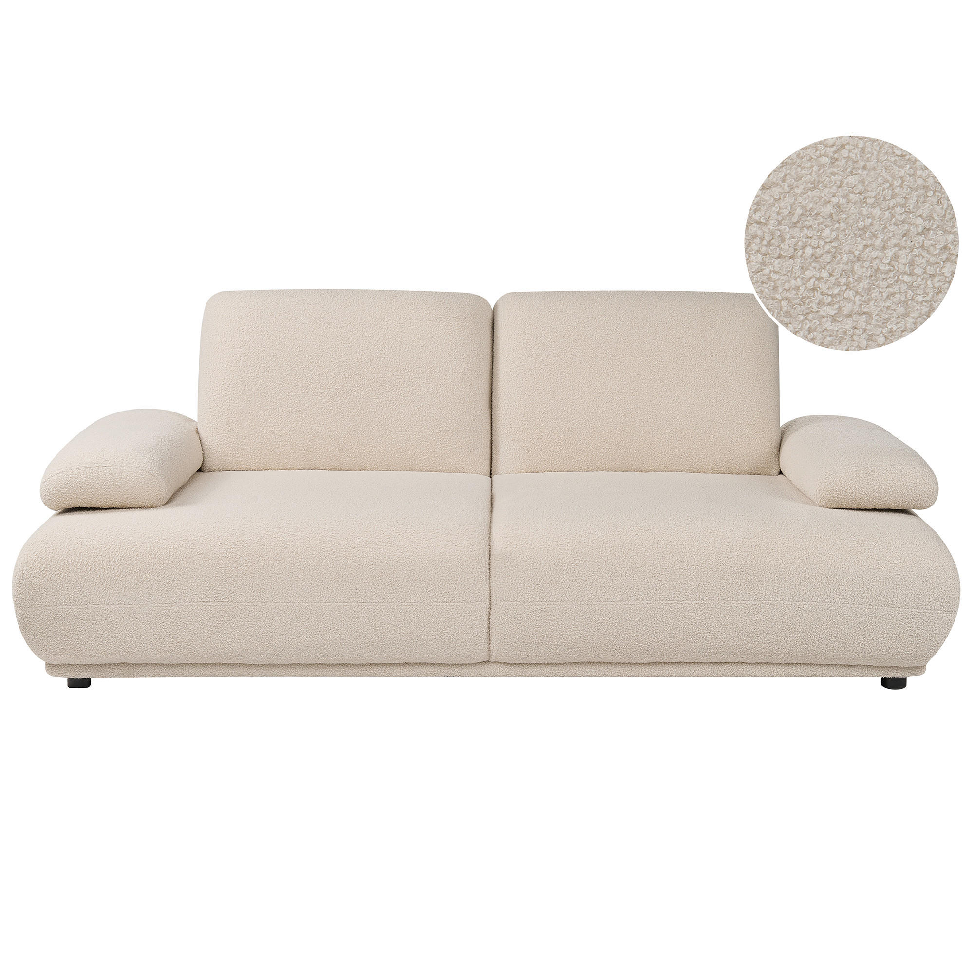 Beliani 3-Sitzer-Sofa Beige, Braun 211x89x110 cm