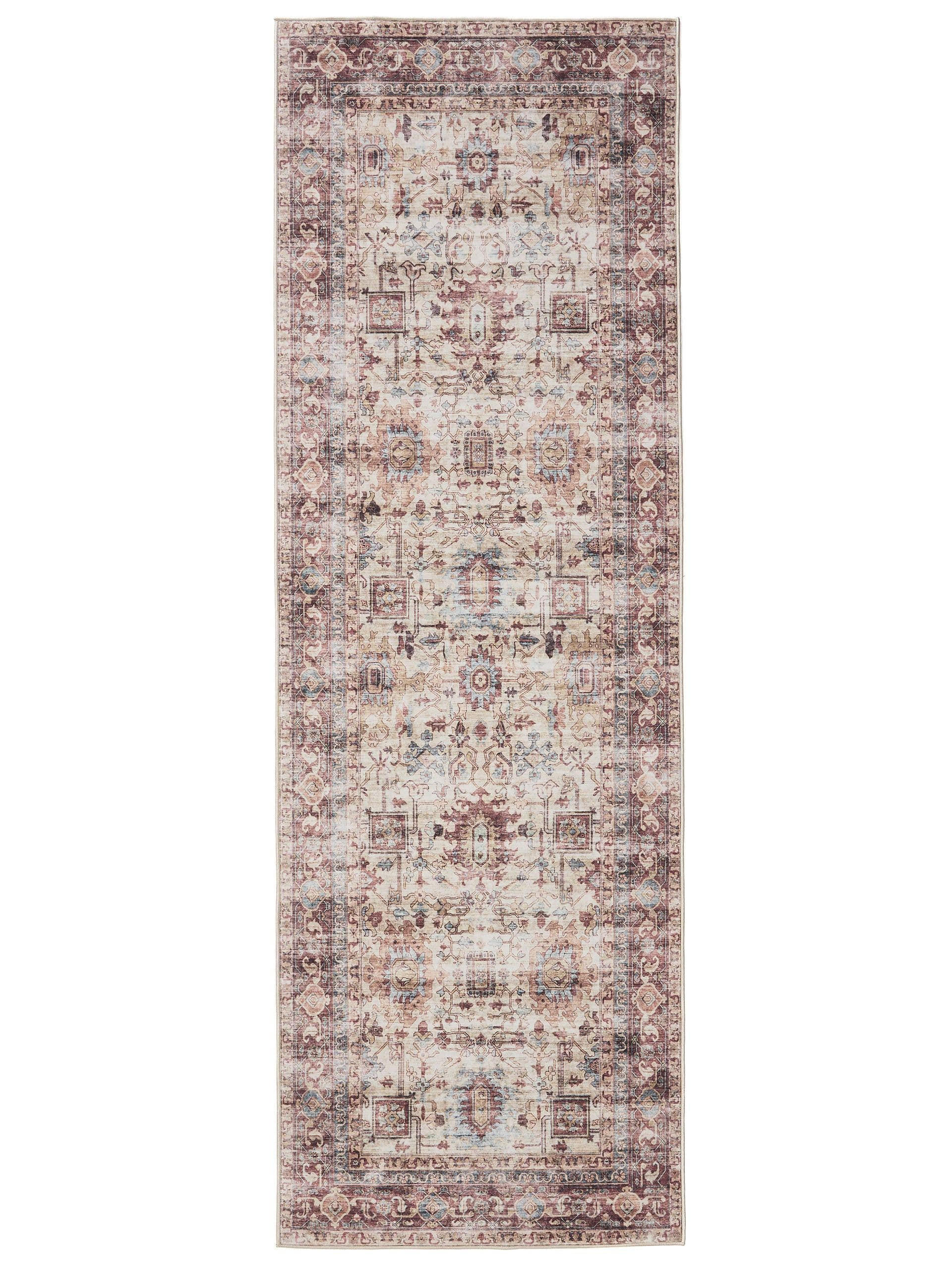 VINTAGE-LÄUFER George waschbar 80x240 cm - Pink/Multicolor, Kunststoff (80/240cm) - benuta