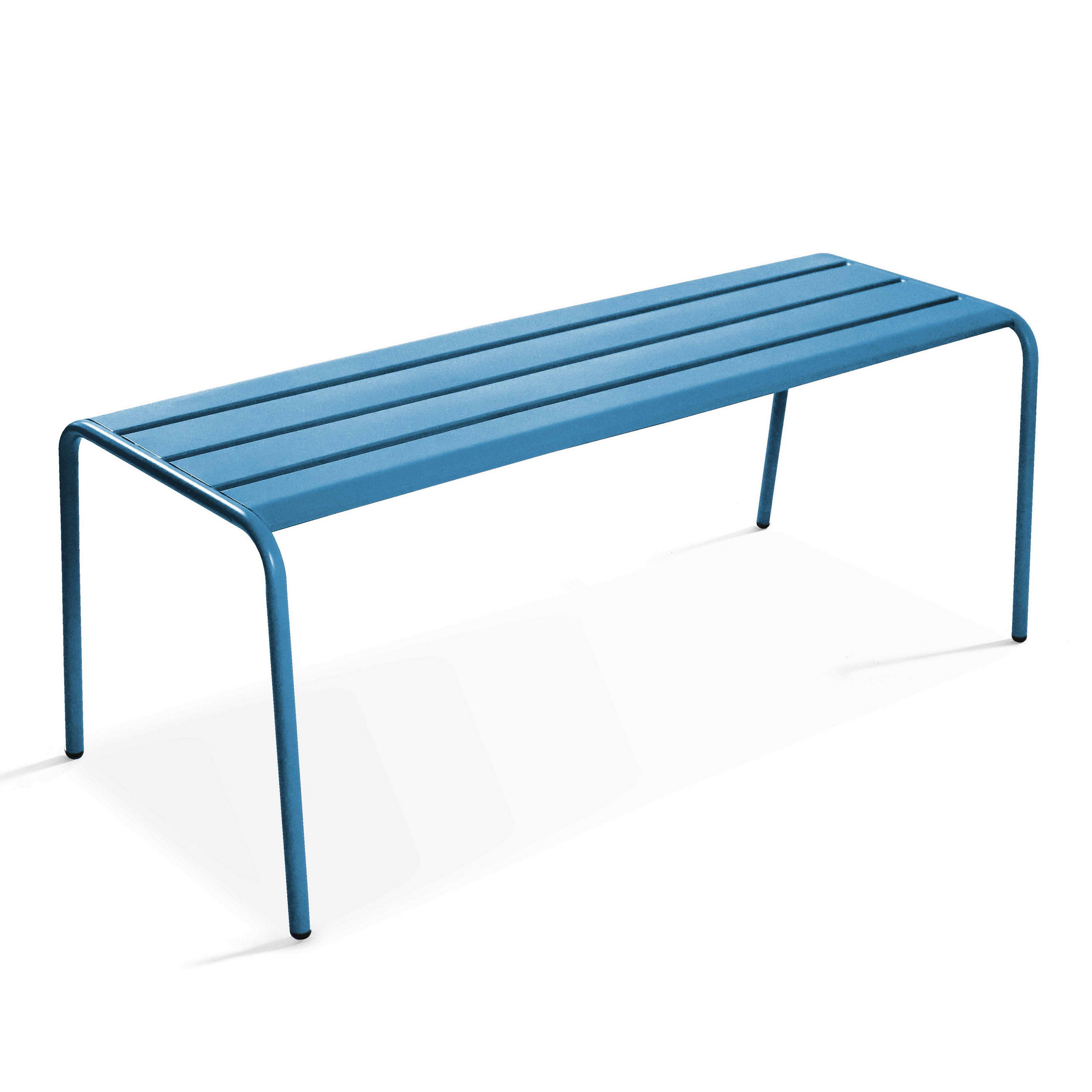 GARTENBANK, Pazifikblau - Dunkelblau, Metall (52/46/120cm) - Oviala