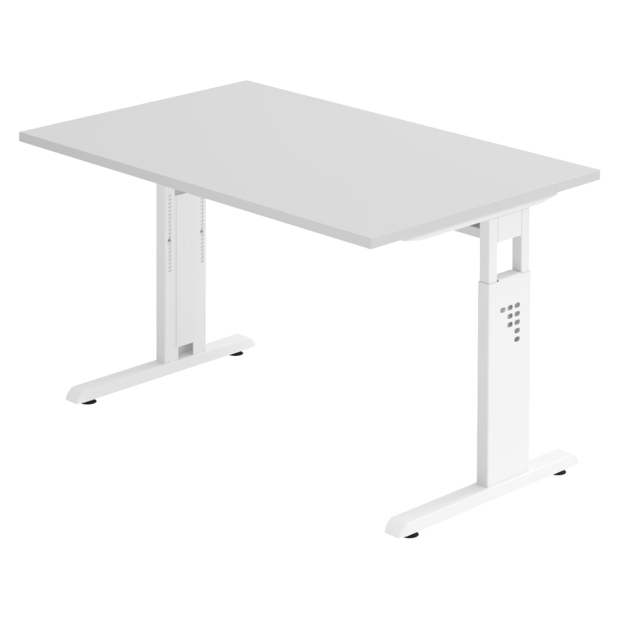 SCHREIBTISCH Serie-O 80/120/74 cm in Grau/Weiß - Weiß/Grau, Holzwerkstoff (80/120/74cm) - bümö