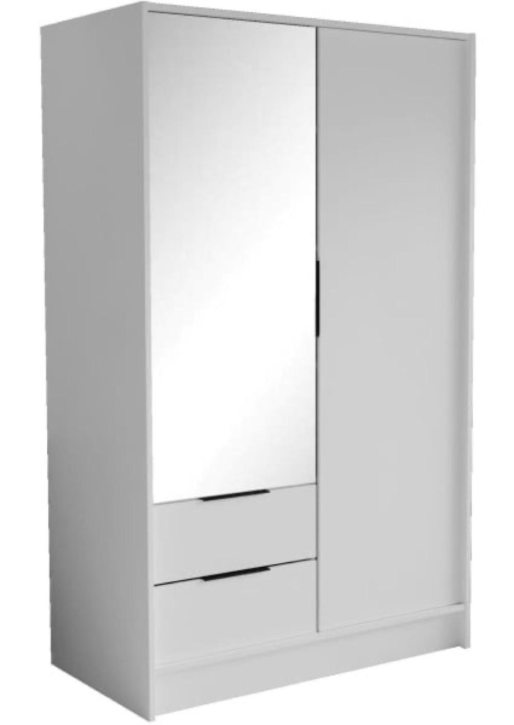 SCHRANK Weiß NIKOLA Mit Spiegel Und Verstellbaren Regalen - Transparent/Weiß, Holzwerkstoff (102/200/51cm) - Sepro Meble