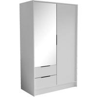 SCHRANK Weiß NIKOLA Mit Spiegel Und Verstellbaren Regalen - Transparent/Weiß, Holzwerkstoff (102/200/51cm) - Sepro Meble