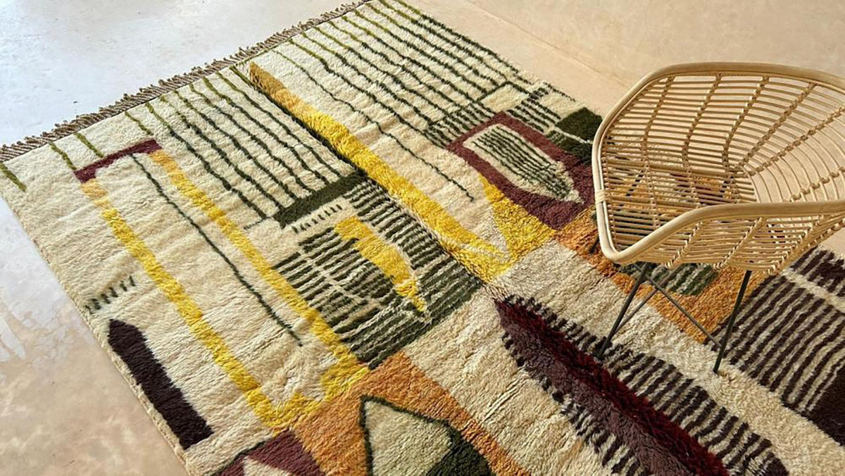 BERBERTEPPICH aus Marokko modern 140x 200 cm - Multicolor, Naturmaterialien (140/200cm) - AFK Living