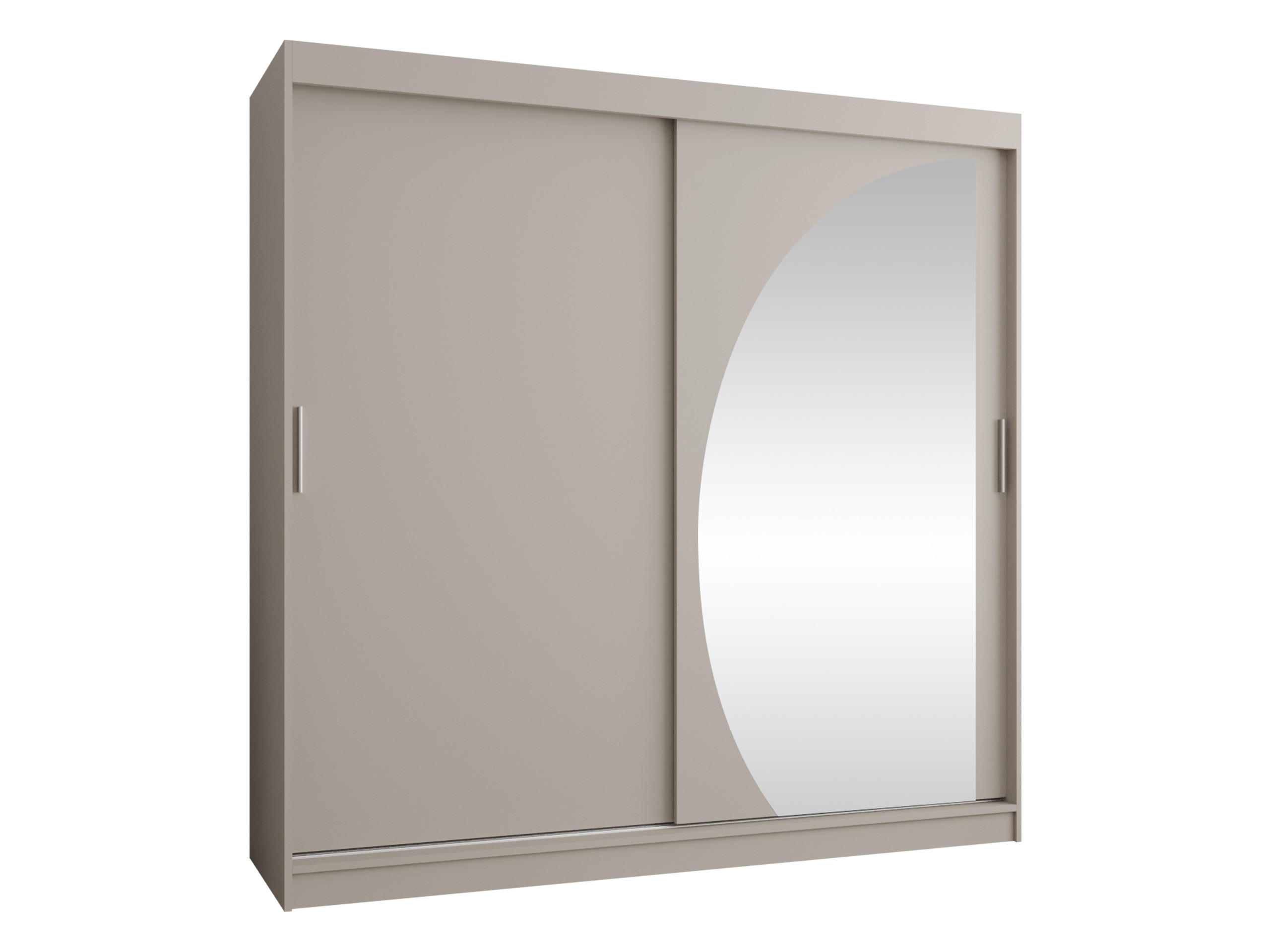SCHWEBETÜRENSCHRANK Wika 200 cm - Kaschmir/Silberfarben, Holzwerkstoff/Kunststoff (200/200/62cm) - MIRJAN24