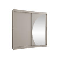 SCHWEBETÜRENSCHRANK Wika 200 cm mit Schubladen - Kaschmir/Silberfarben, Holzwerkstoff/Kunststoff (200/200/62cm) - MIRJAN24