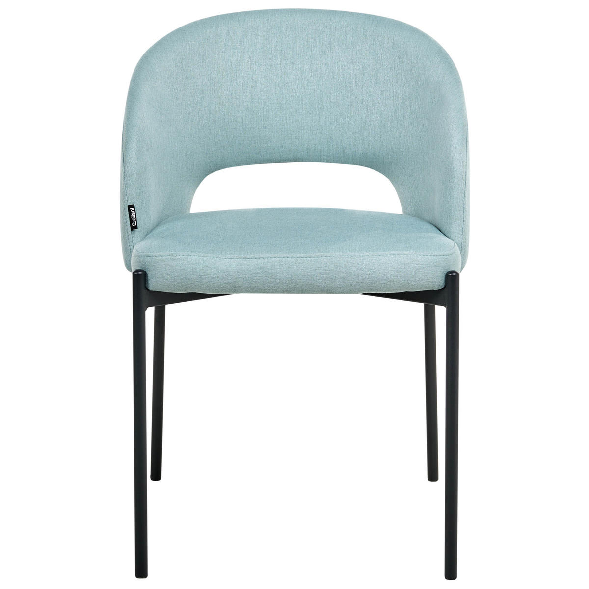 ESSZIMMERSTUHL 2er-Set Hellblau Penny - Blau/Schwarz, Textil (46/76/50cm) - Beliani